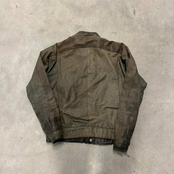 Vintage 90's Brown Leather Bomber Jacket - Picture 3 of 3